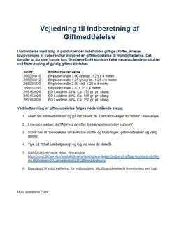 Vejledning Indberetning Giftmeddelelse Front