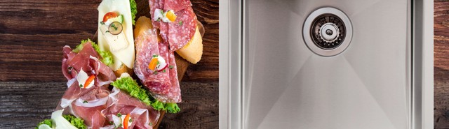 Alterna køkkenstålvask i høj kvalitet.