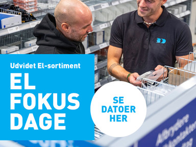Vi har udvidet vores EL-sortiment, og det vil vi gerne vise dig. Kom forbi BD butikken, hvor vi også byder på en gratis pølse, giver leverandør-merchandise og har gode tilbud. Velkommen ind!